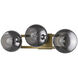 Lunette 3 Light 26 inch Aged Brass Sconce Wall Light