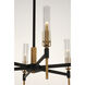 Flambeau LED 33 inch Black/Antique Brass Chandelier Ceiling Light