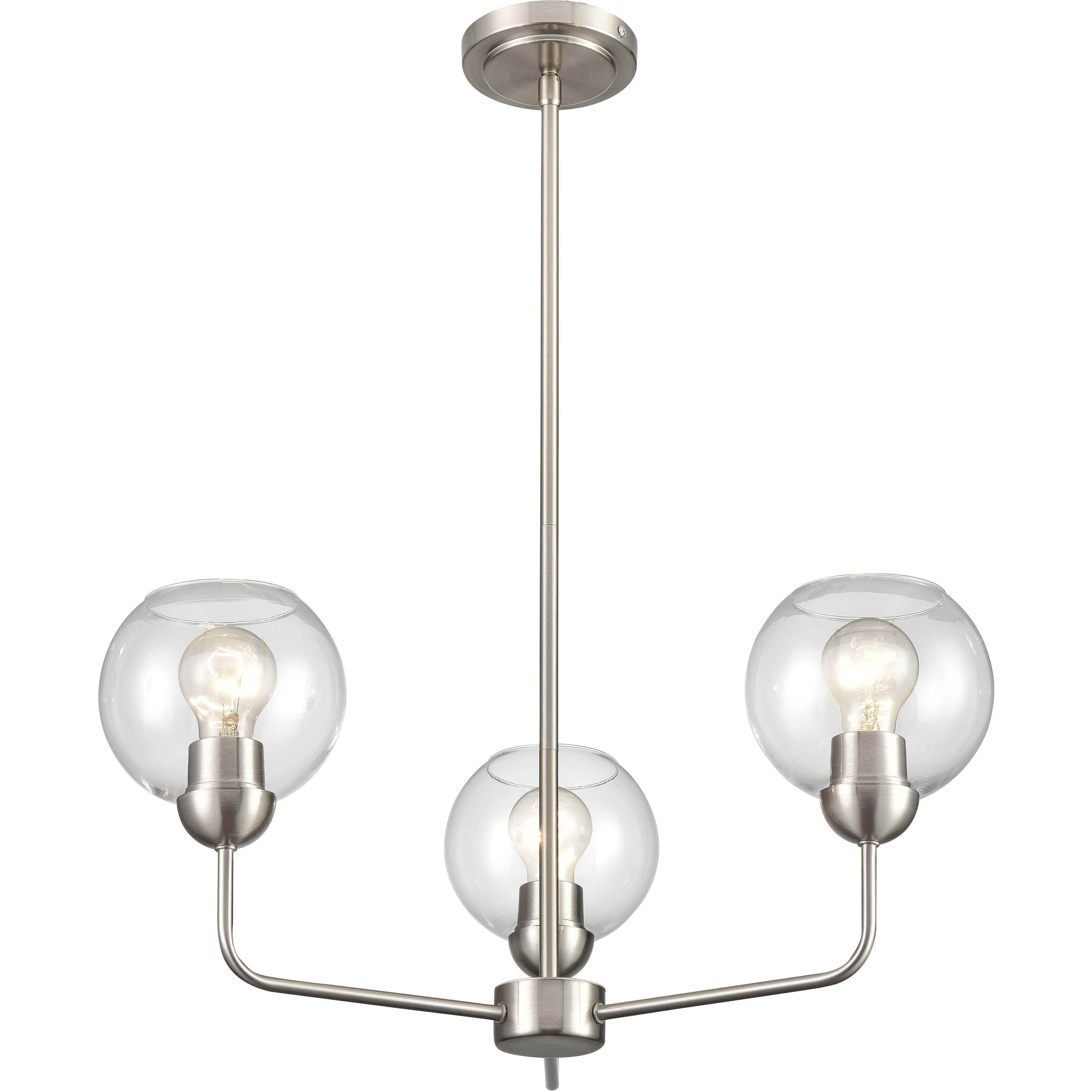 Astoria 3 Light 23 inch Brushed Nickel Chandelier Ceiling Light
