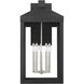 Nyack 5 Light 29 inch Black with Brushed Nickel Cluster Outdoor Wall Lantern