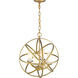 Aranya 4 Light 18.25 inch Heirloom Brass Chandelier Ceiling Light in 10, White Glass