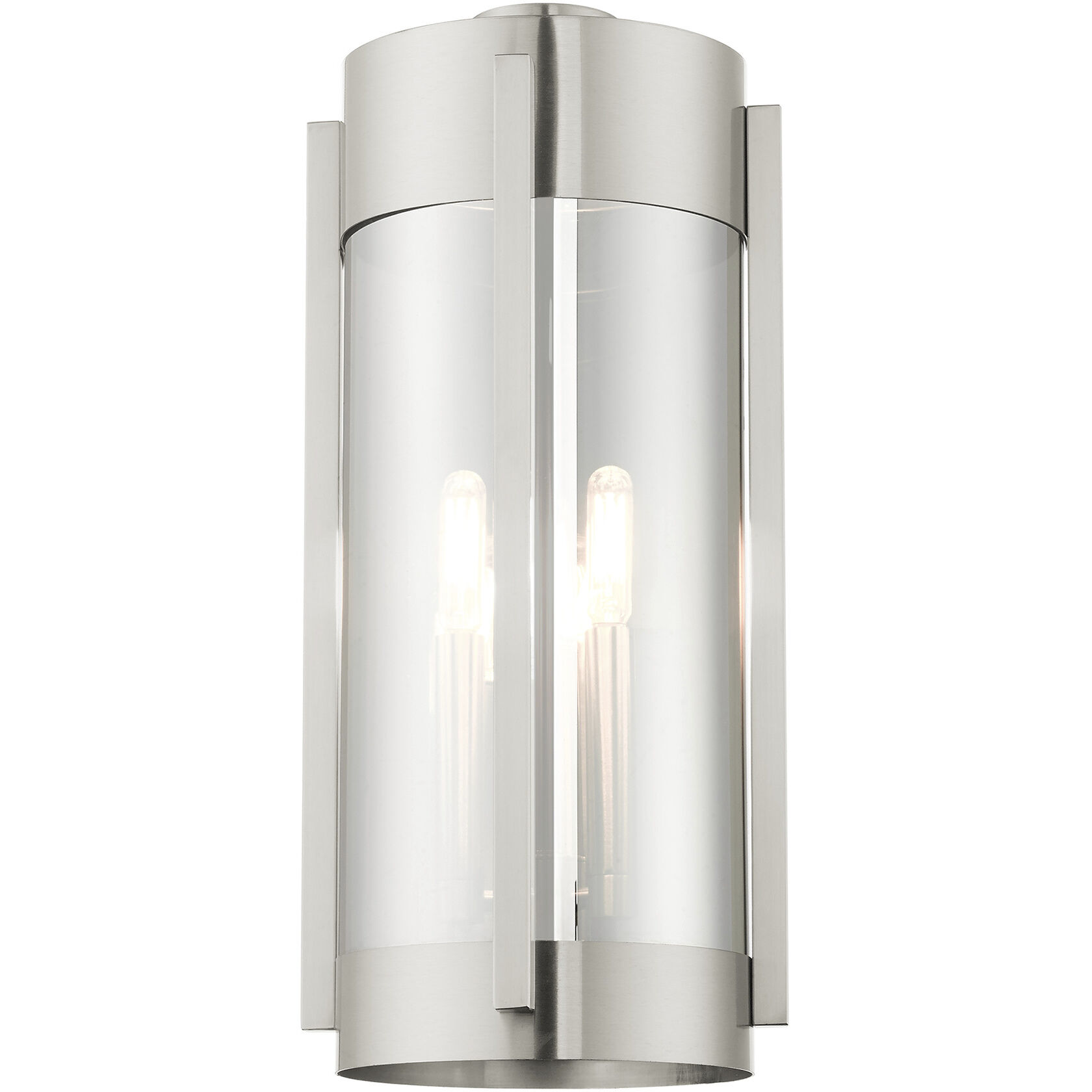 Sheridan 3 Light 19 inch Brushed Nickel Outdoor Wall Lantern