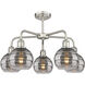 Ballston Rochester 5 Light 23.88 inch Satin Nickel Stem Hung Chandelier Ceiling Light
