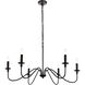 Rohan 6 Light 36 inch Matte Black Chandelier Ceiling Light