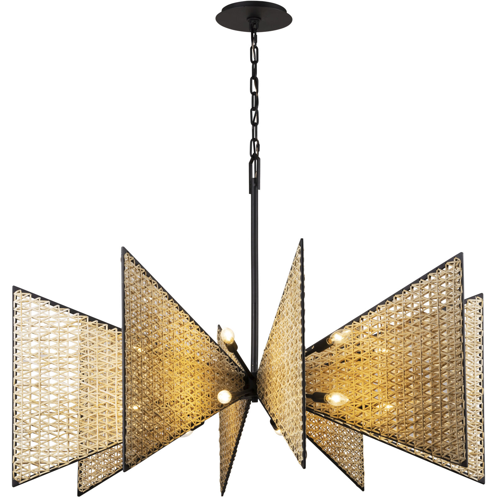 Machina 16 Light 48 inch Matte Black with Sulihiya Chandelier Ceiling Light