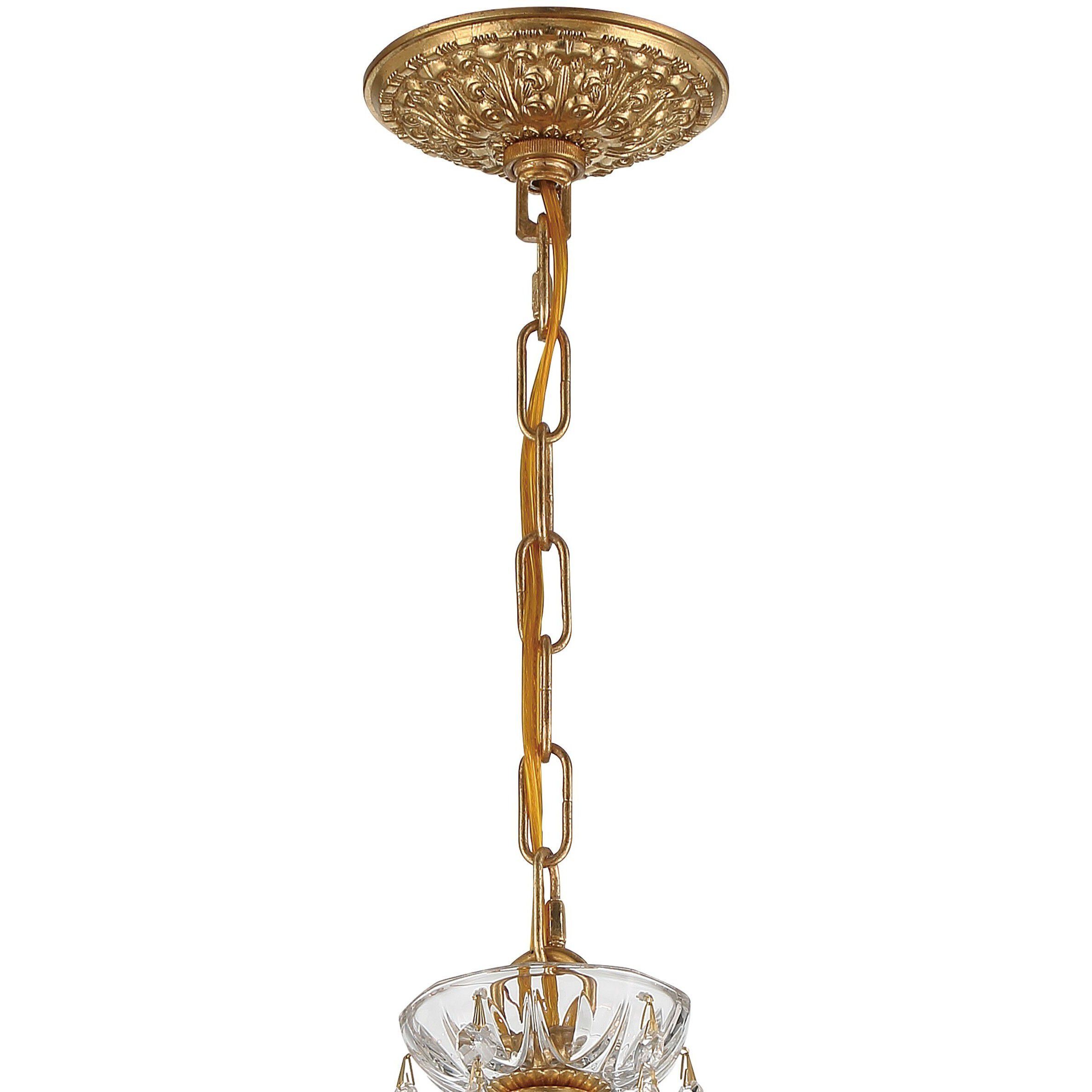 Filmore 6 Light 23 inch Antique Gold Chandelier Ceiling Light in Clear Swarovski Strass