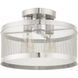 Industro 2 Light 13 inch Brushed Nickel Semi Flush Ceiling Light