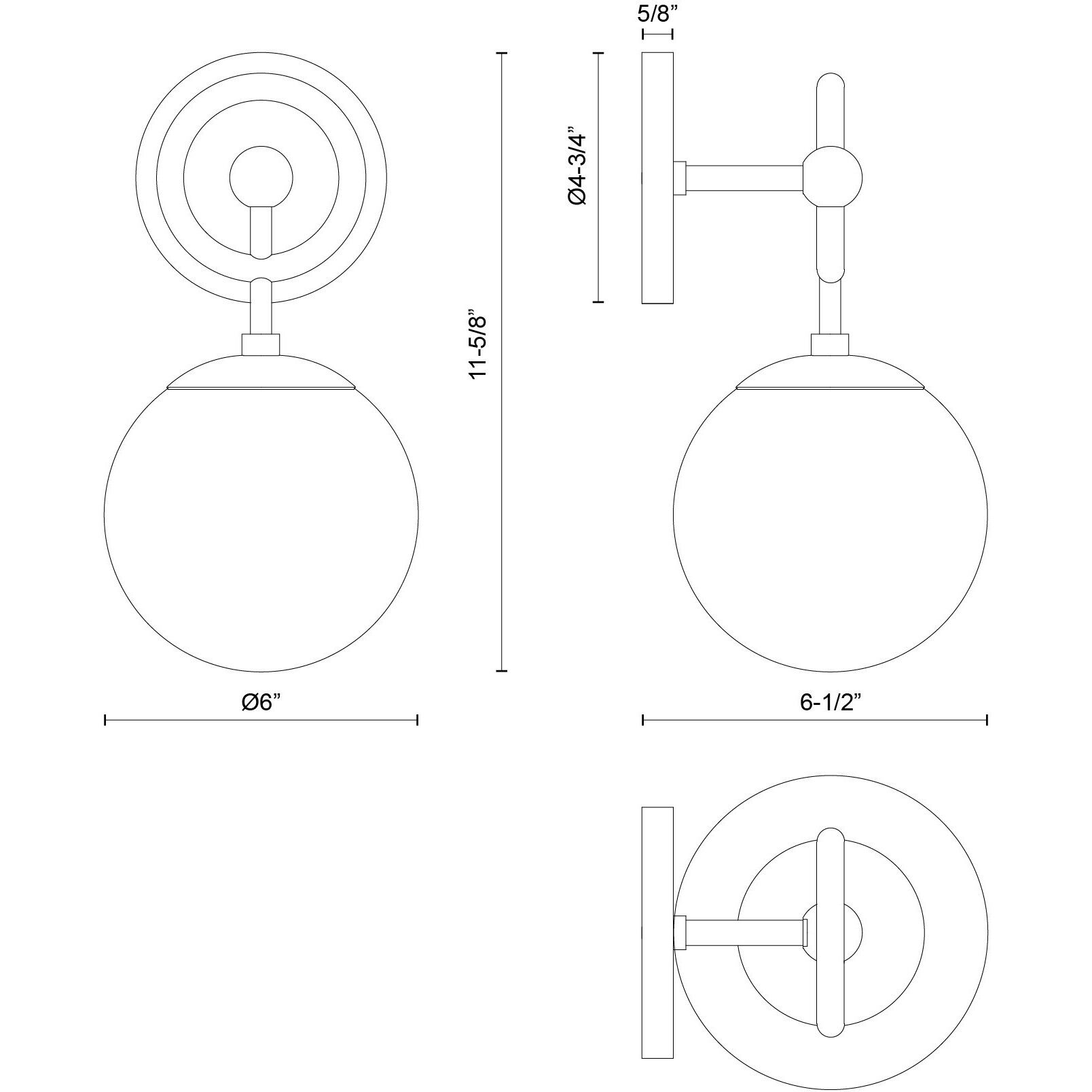 Alora Mood Fiore Wall/Vanity Light Wall Light in Matte Black
