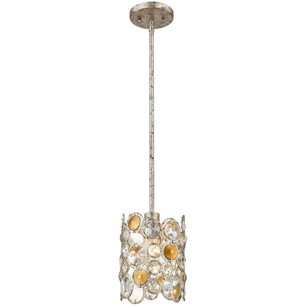 Vitozzi 1 Light 7 inch Antique Silver Leaf Pendant Ceiling Light