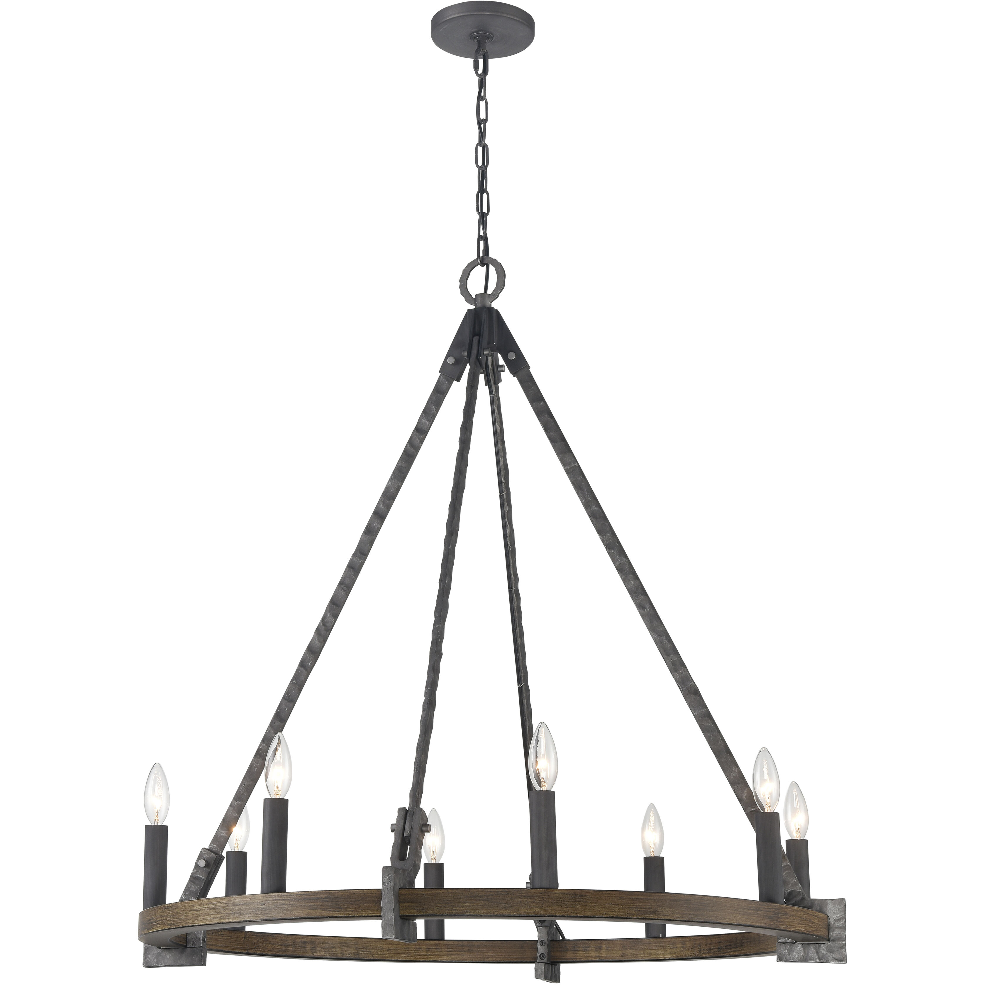 Harwell 8 Light 34.75 inch Antique Millwood Chandelier Ceiling Light