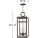 Open Air Porter 4 Light 12 inch Oil Rubbed Bronze Outdoor Hanging in Non-LED, Estate Series