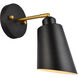 Halycon 1 Light 9 inch Black and Brass Bath Sconce Wall Light