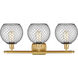 Ballston Farmhouse Chicken Wire 3 Light 26 inch Satin Gold Bath Vanity Light Wall Light, Ballston