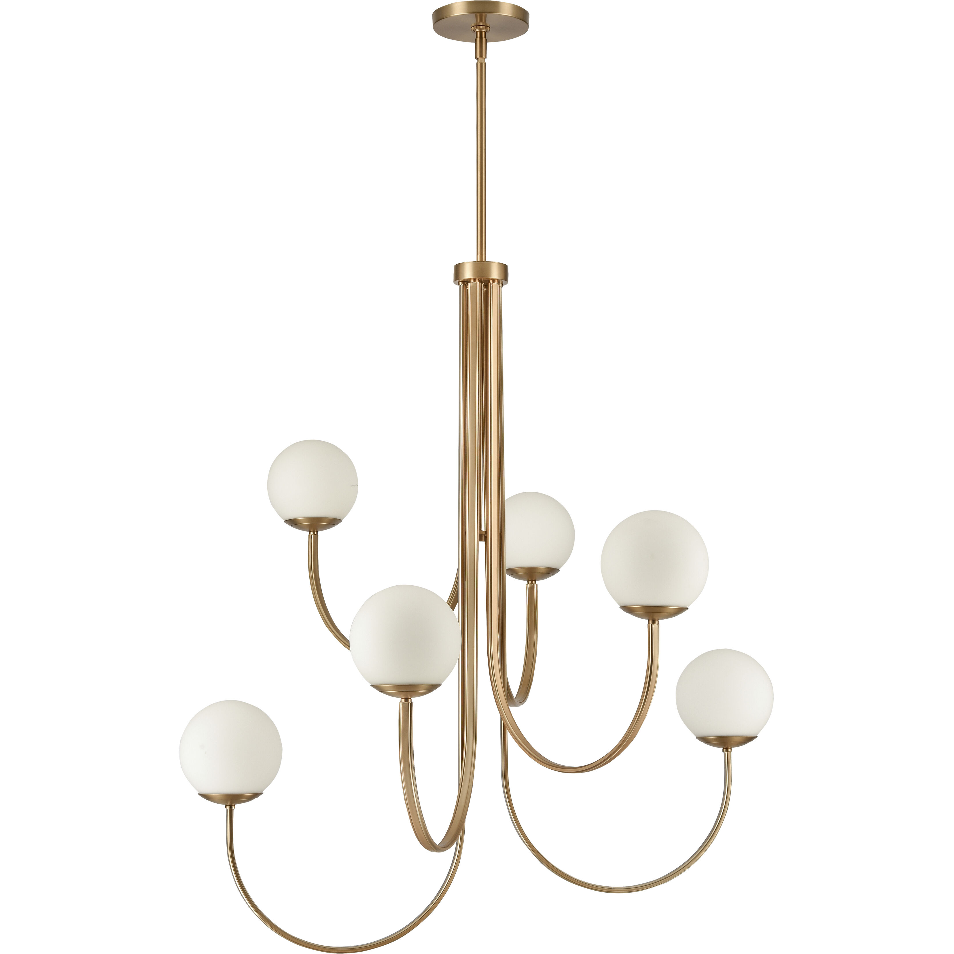 Caroline 6 Light 36 inch Brushed Gold Chandelier Ceiling Light