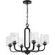 Collins 6 Light 26 inch Flat Black Chandelier Ceiling Light
