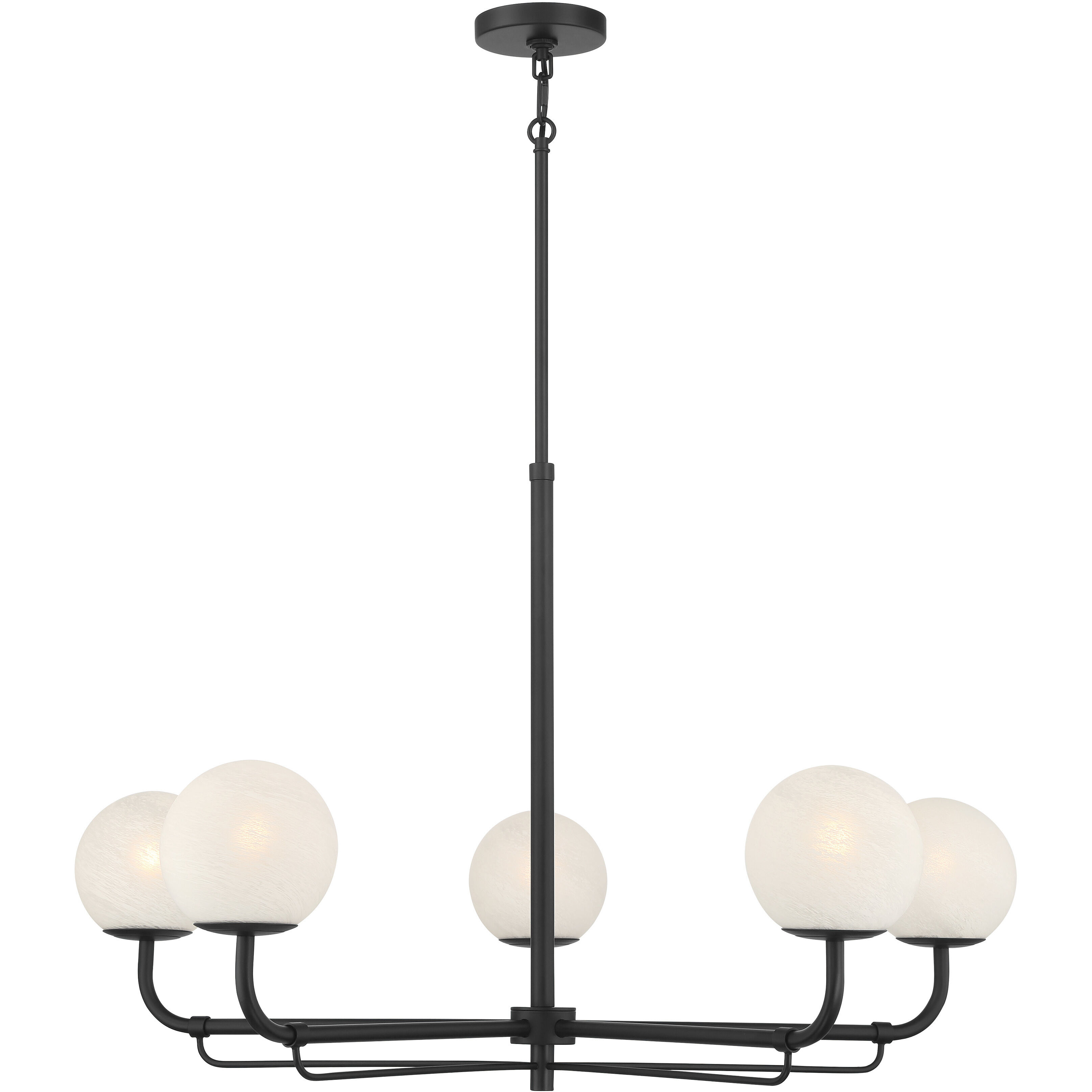 Whitehall 5 Light 38 inch Dark Matte Black Chandelier Ceiling Light