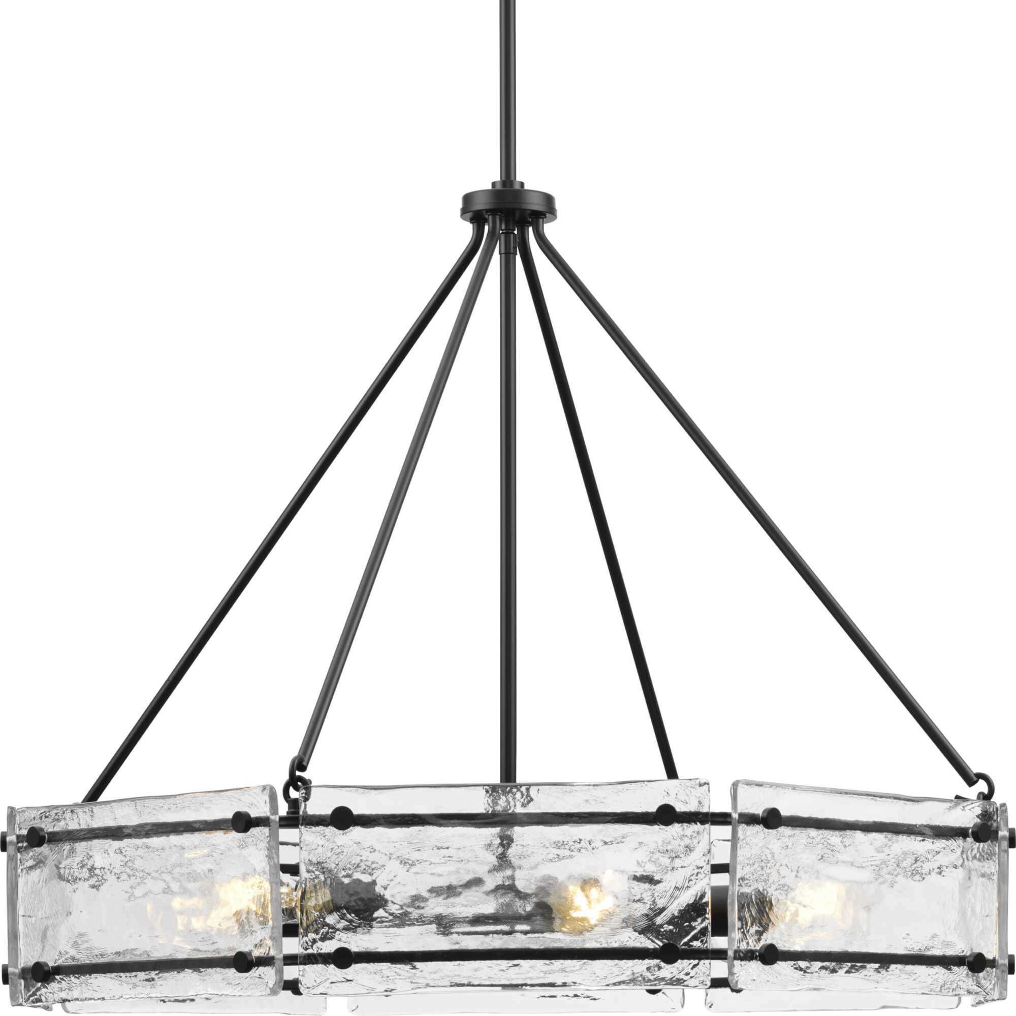Rivera 6 Light 30 inch Matte Black Chandelier Ceiling Light, Design Series