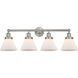 Cone 4 Light 34.75 inch Brushed Satin Nickel Bath Vanity Light Wall Light