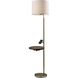 Wyatt 60 inch 100 watt Antique Brass Wireless Charging Floor Lamp Portable Light, with Table
