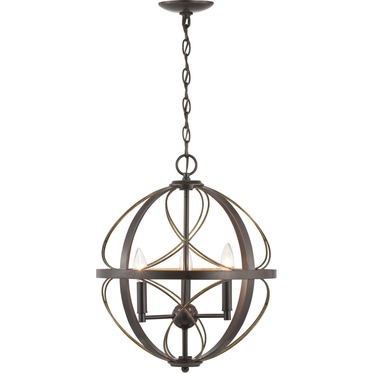 Gerald Ave 3 Light 16 inch Antique Bronze Pendant Ceiling Light
