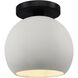 Radiance 1 Light 10 inch Bisque and Matte Black Semi Flush Ceiling Light
