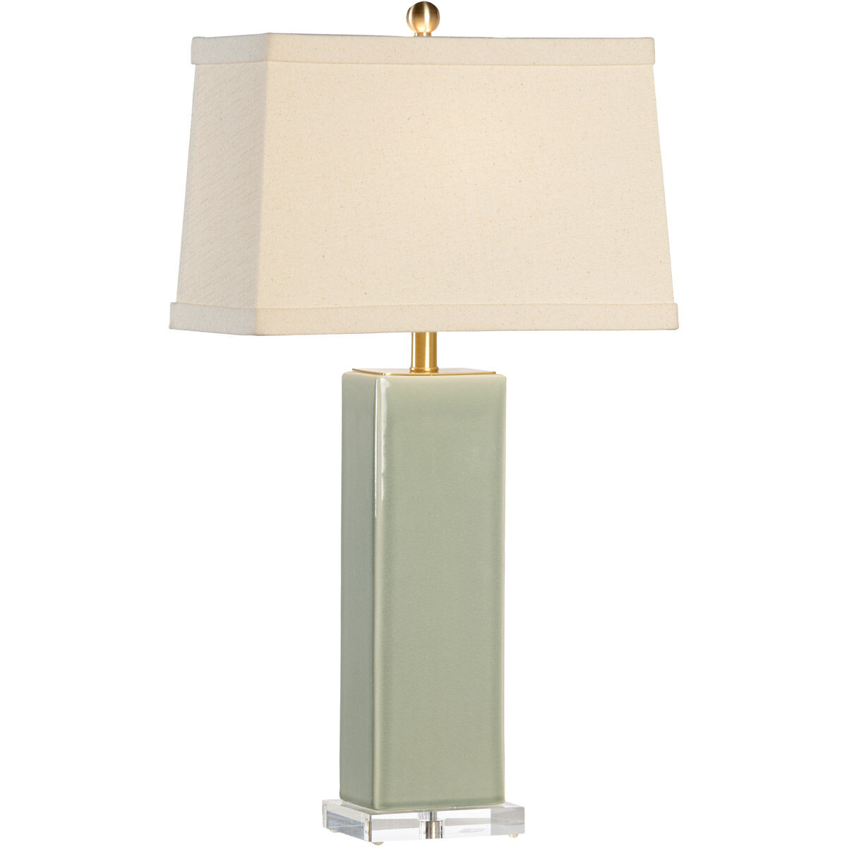 Chelsea House 31 inch 100.00 watt Green Glaze/Antique Brass/Clear Table Lamp Portable Light