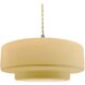 Radiance Collection - Tier Pendant Ceiling Light in Brushed Nickel, Replaceable Bulb, Beige Twist Cord, Muted Yellow, 16.25W x 6H, Form+Finish+Function