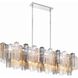 Addis 14 Light 51.75 inch Polished Chrome Linear Chandelier Ceiling Light in Tronchi Glass Autumn