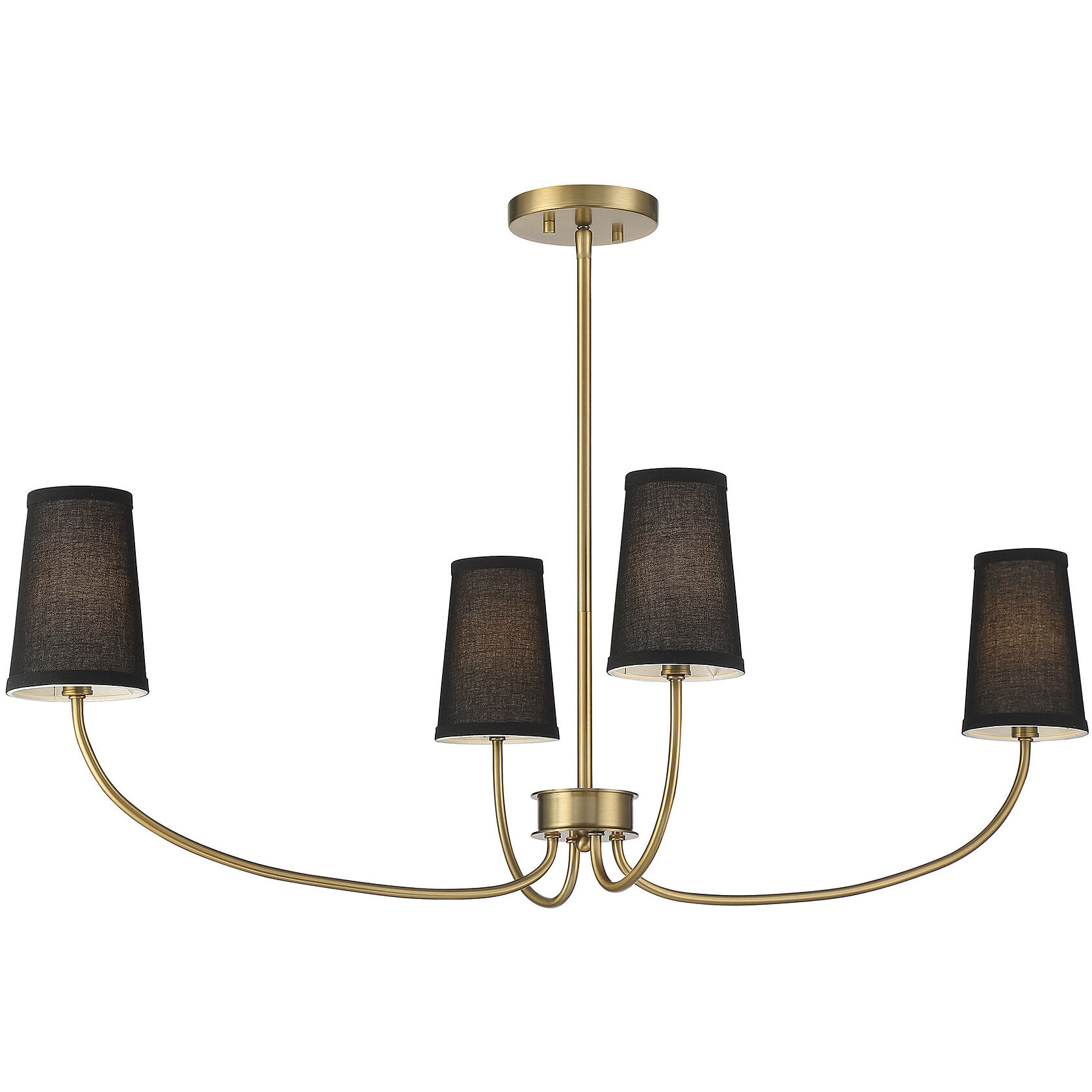 Scandinavian 4 Light 38 inch Natural Brass Chandelier Ceiling Light