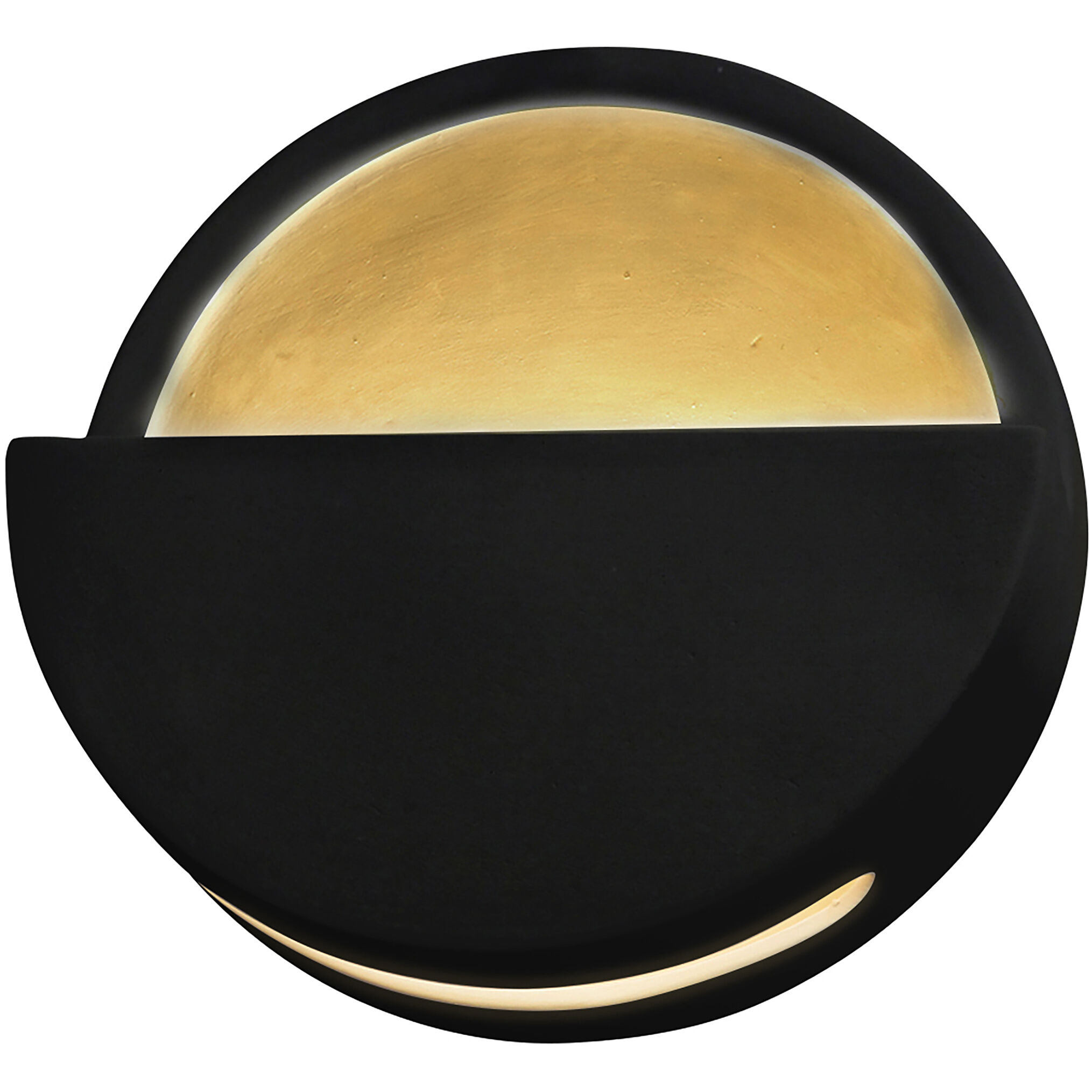 Ambiance LED 8 inch Carbon Matte Black with Champagne Gold ADA Wall Sconce Wall Light, Open Top Fixture, Dome