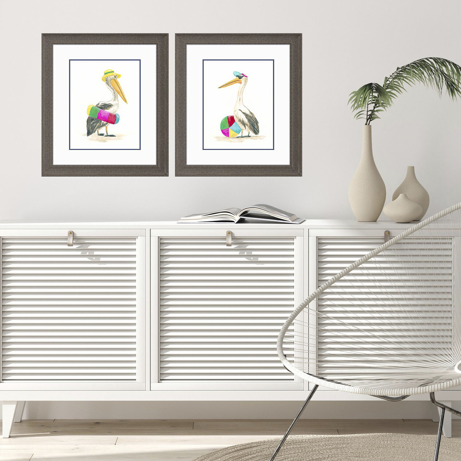 Beach Bum Multi and Blue and Pink and Yellow Framed Art, Propac