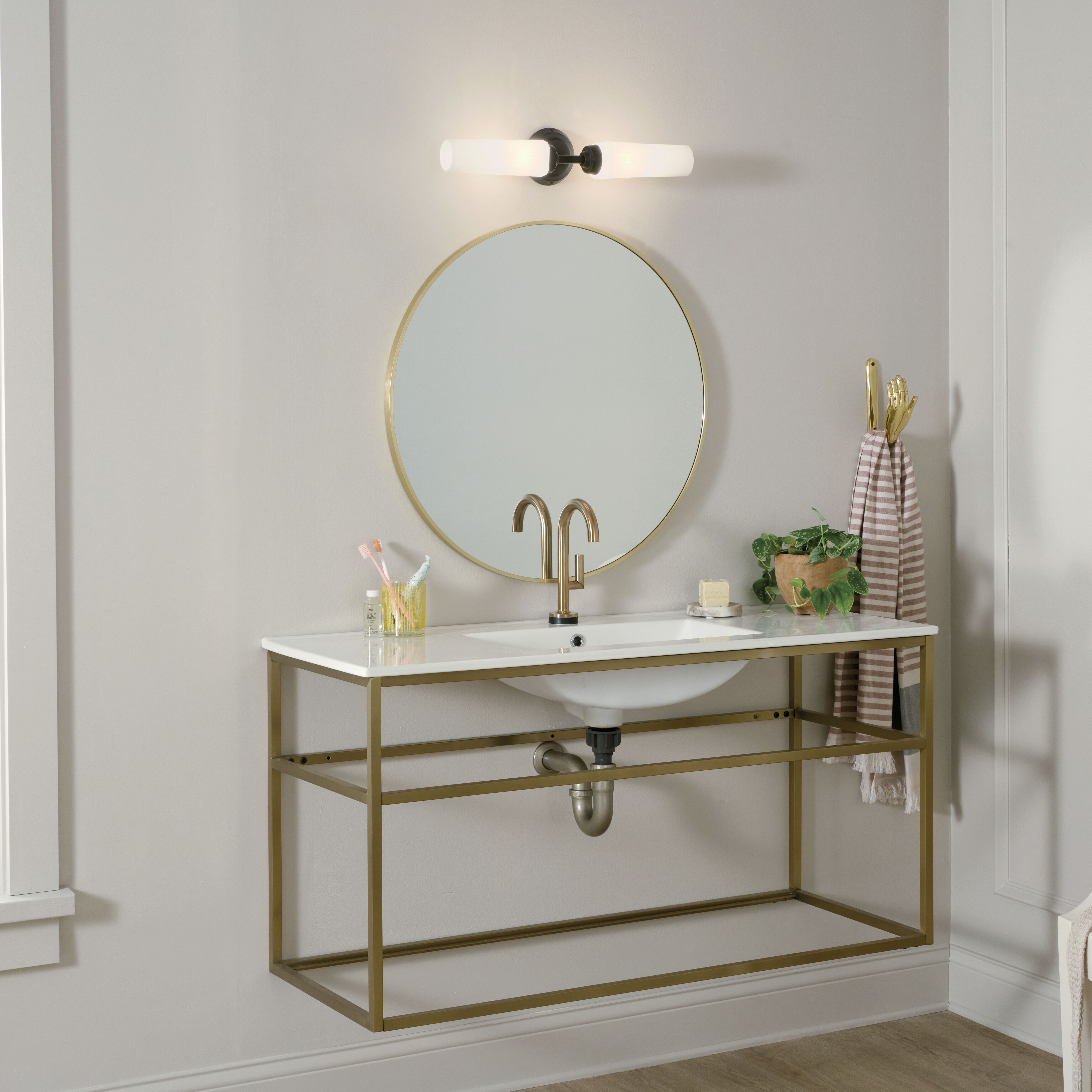 Truby 2 Light 20.75 inch Black Bath Vanity Light Wall Light