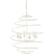 Spyral 6 Light 25.5 inch White/Cream Chandelier Ceiling Light