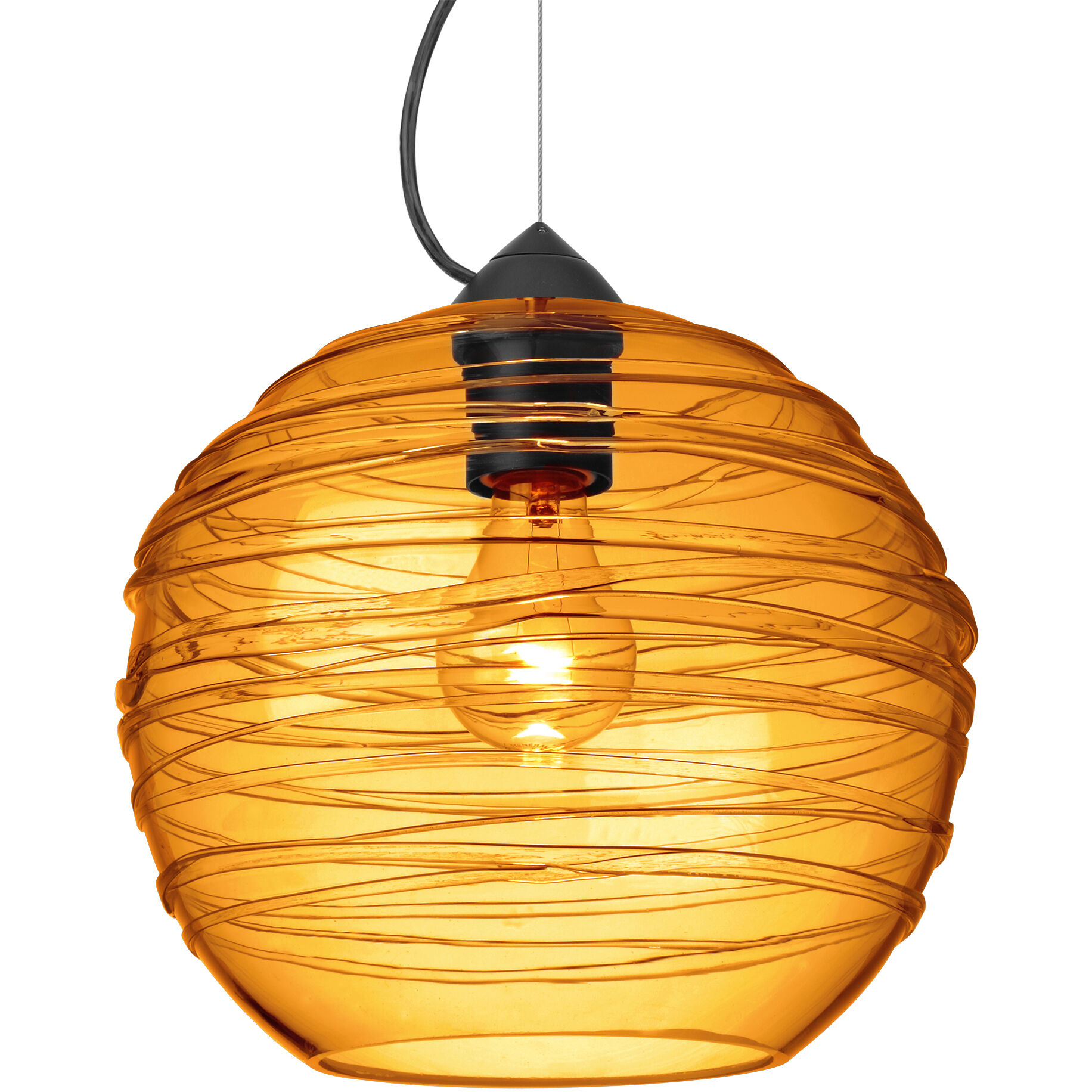 Wave 10 1 Light Black Cord Pendant Ceiling Light
