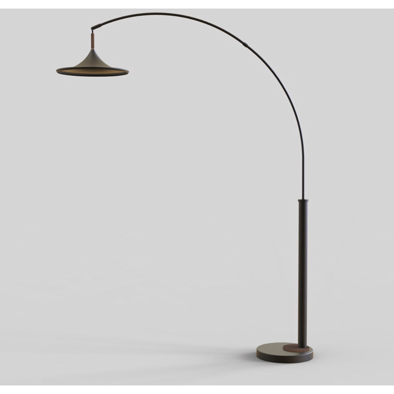Lodi 92 inch 14.00 watt Matte Black and Walnut Arc Floor Lamp Portable Light