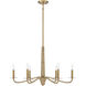 Cannon 6 Light 32 inch Warm Brass and Rope Chandelier Ceiling Light