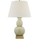 Chapman & Myers Gourd Form 26 inch 100 watt Tea Stain Crackle Table Lamp Portable Light in Linen, Small