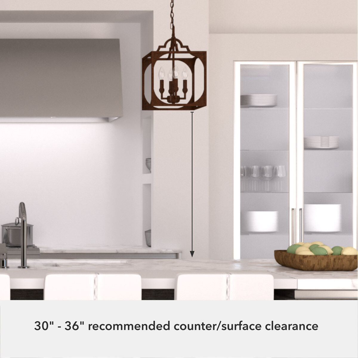 Highland Hill 4 Light 12 inch Textured Rust Pendant Ceiling Light