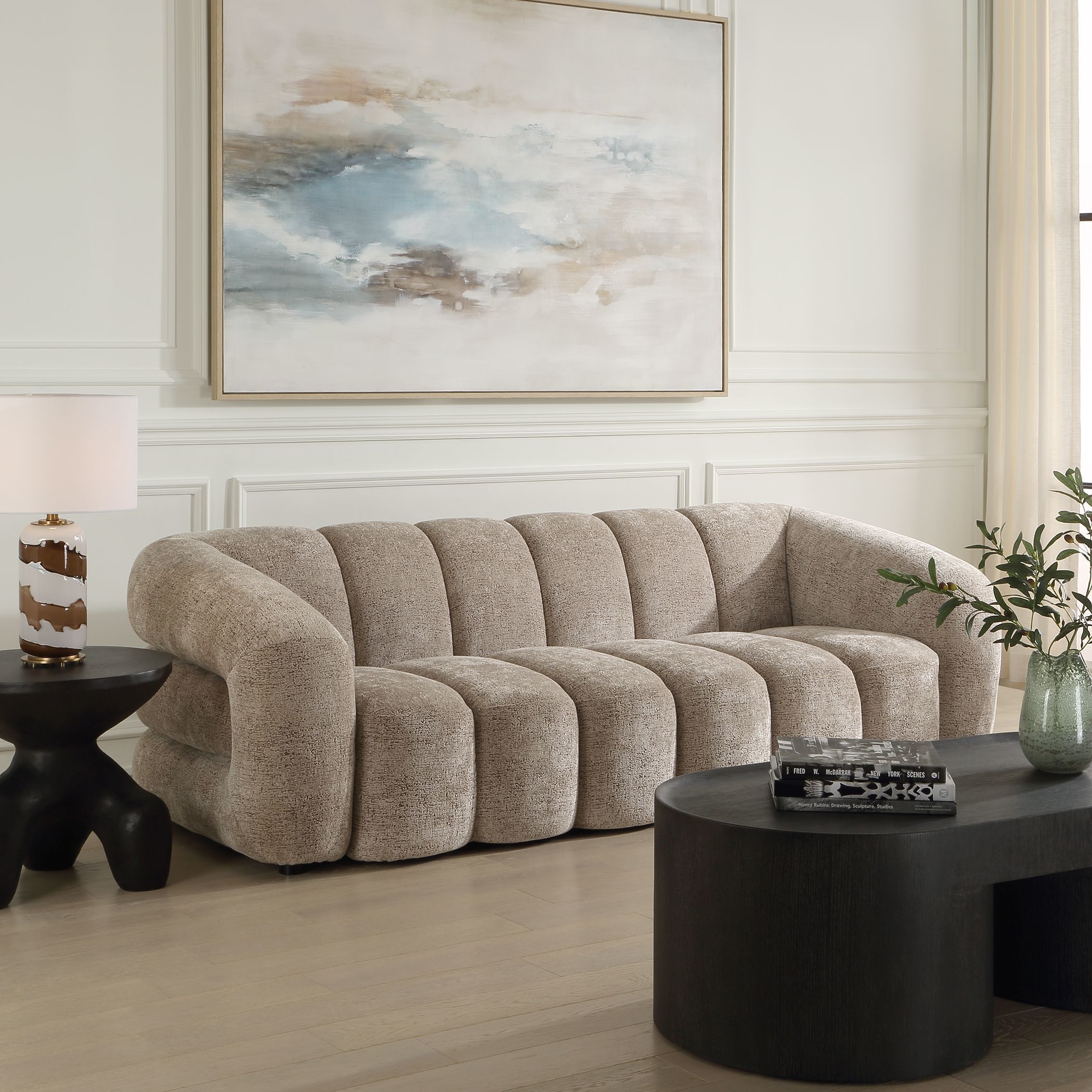 Modella Textured Sand Chenille Sofa