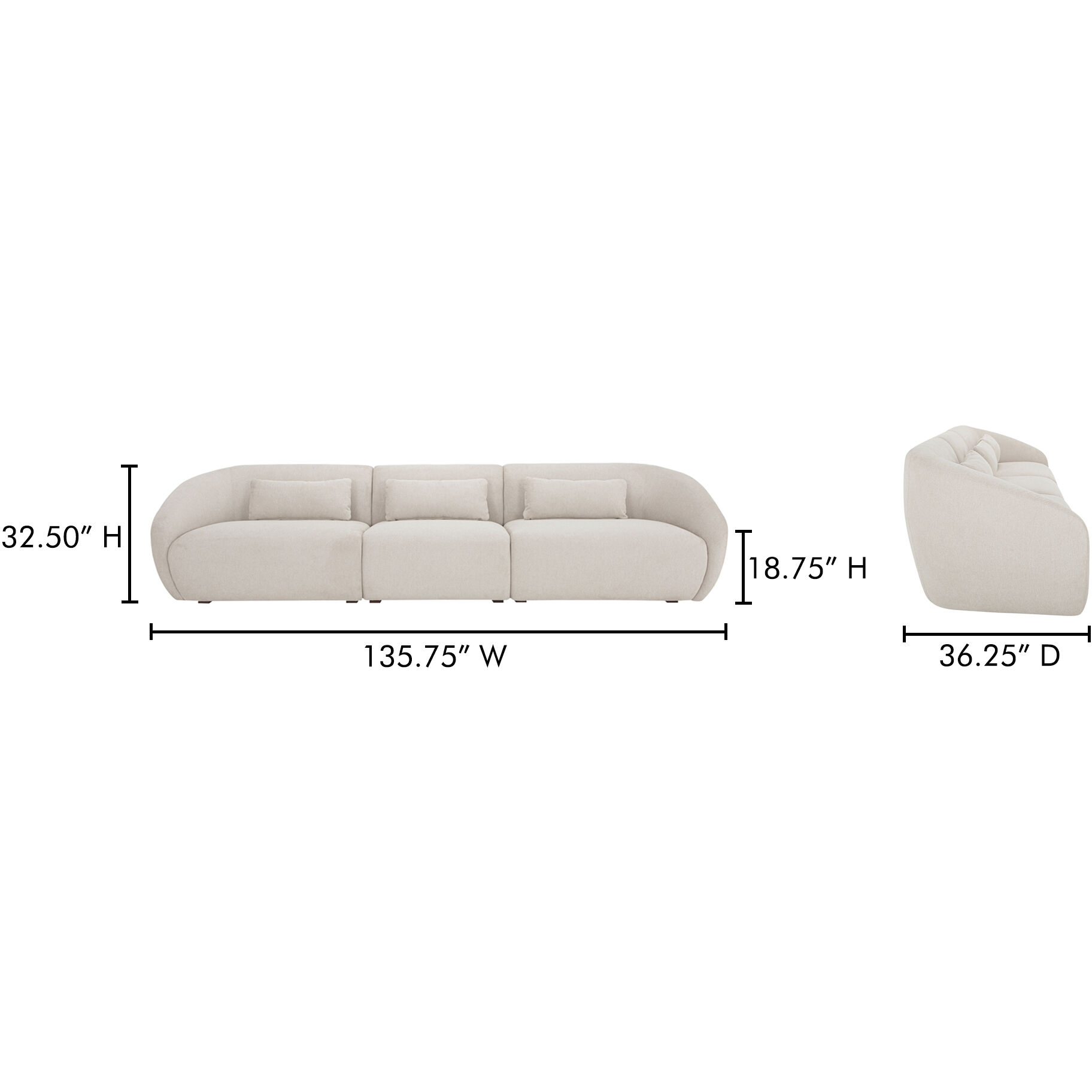 Amelia White Modular Sofa