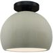 Radiance LED 7 inch Celadon Green Crackle and Matte Black Semi Flush Ceiling Light