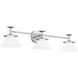 Tremolo 3 Light 33 inch Brushed Nickel and Polished Nickel Vanity Light Wall Light