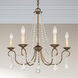 Pennington 5 Light 25 inch Hand Applied Venetian Golden Bronze Chandelier Ceiling Light
