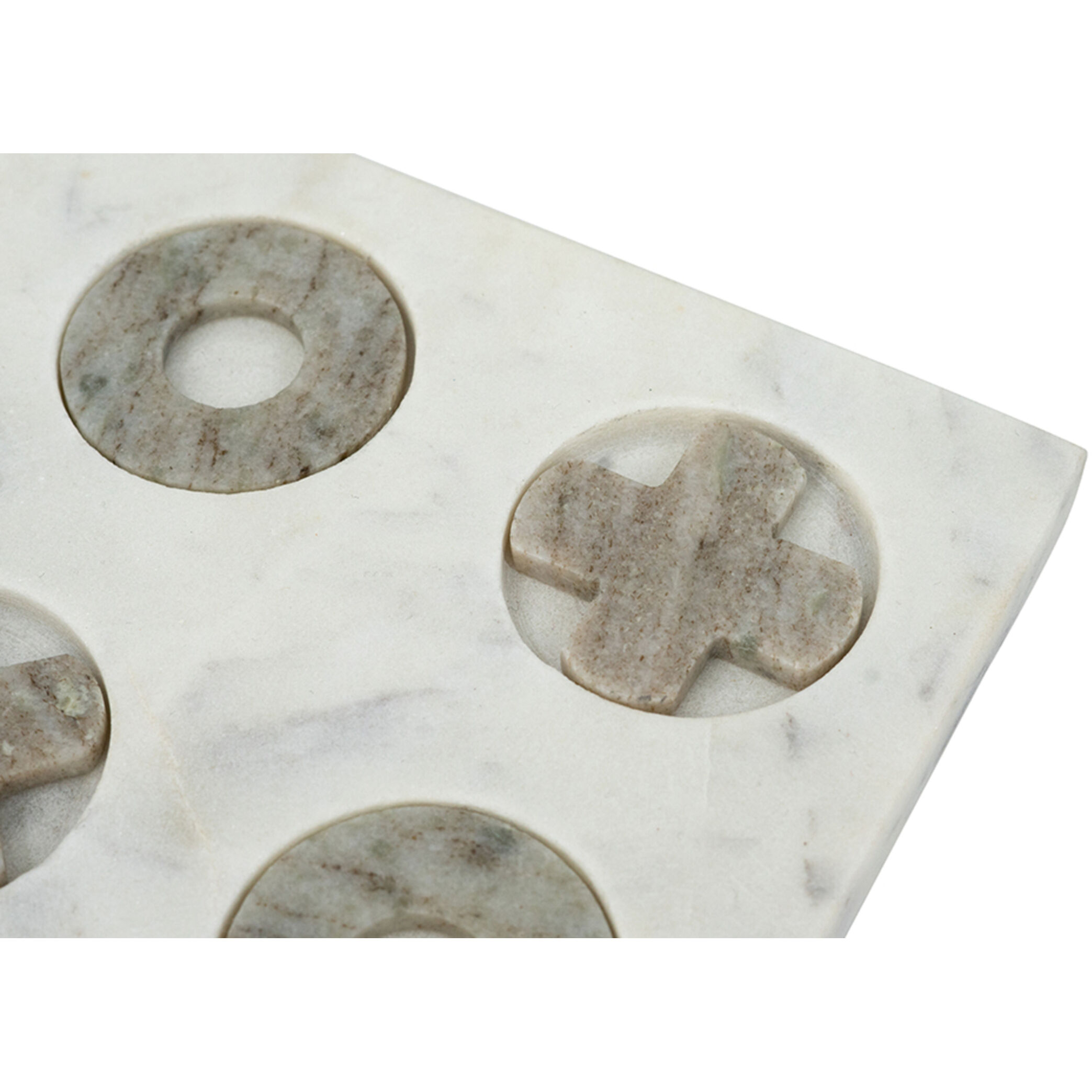 Anita Gray and White Tic-Tac-Toe Set