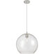 Crown Point 1 Light 11.75 inch Satin Nickel Pendant Ceiling Light in Seedy Glass