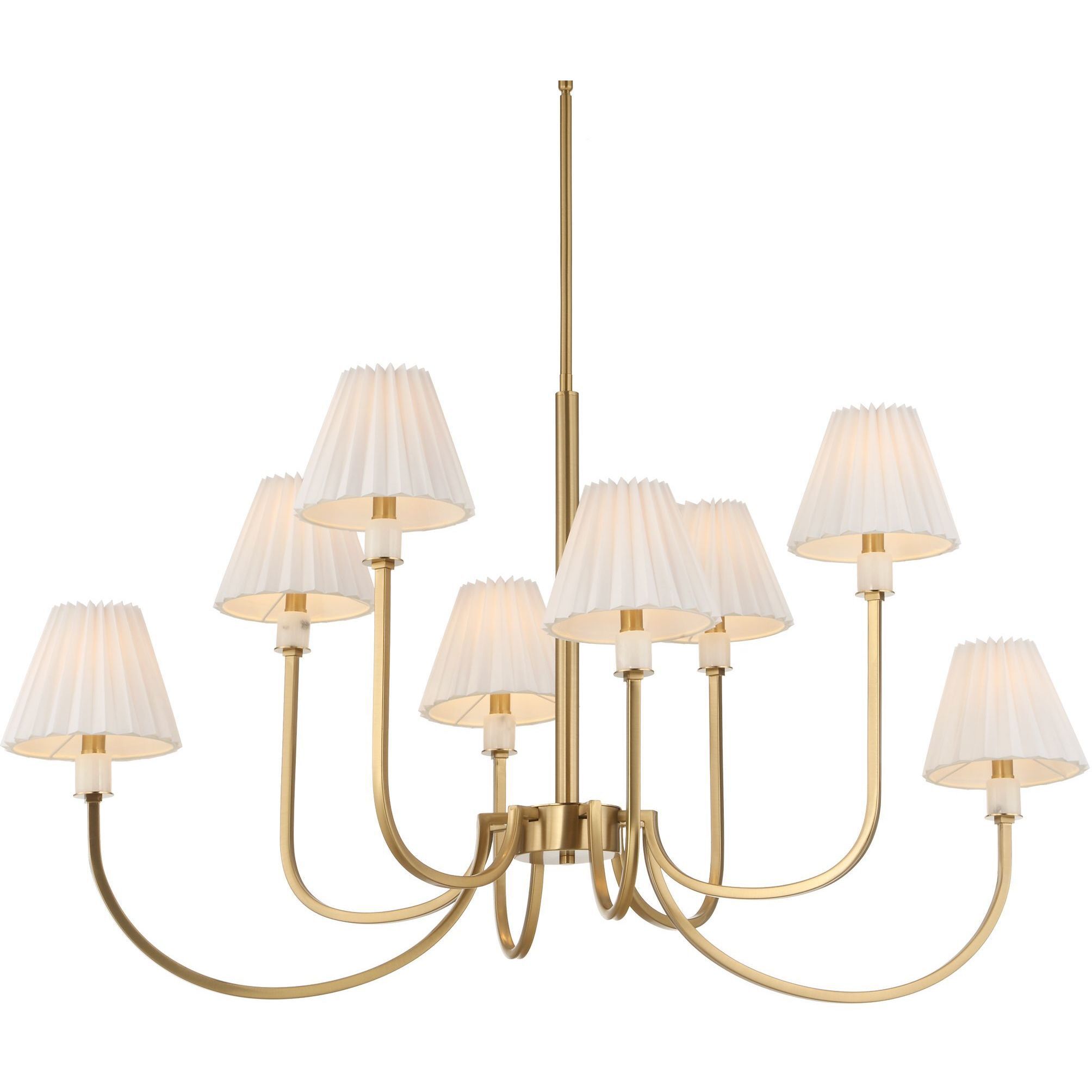 Poppins 8 Light 45 inch Warm Brass Chandelier Ceiling Light