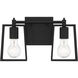 Dunn 2 Light 13 inch Flat Black Vanity Light Wall Light