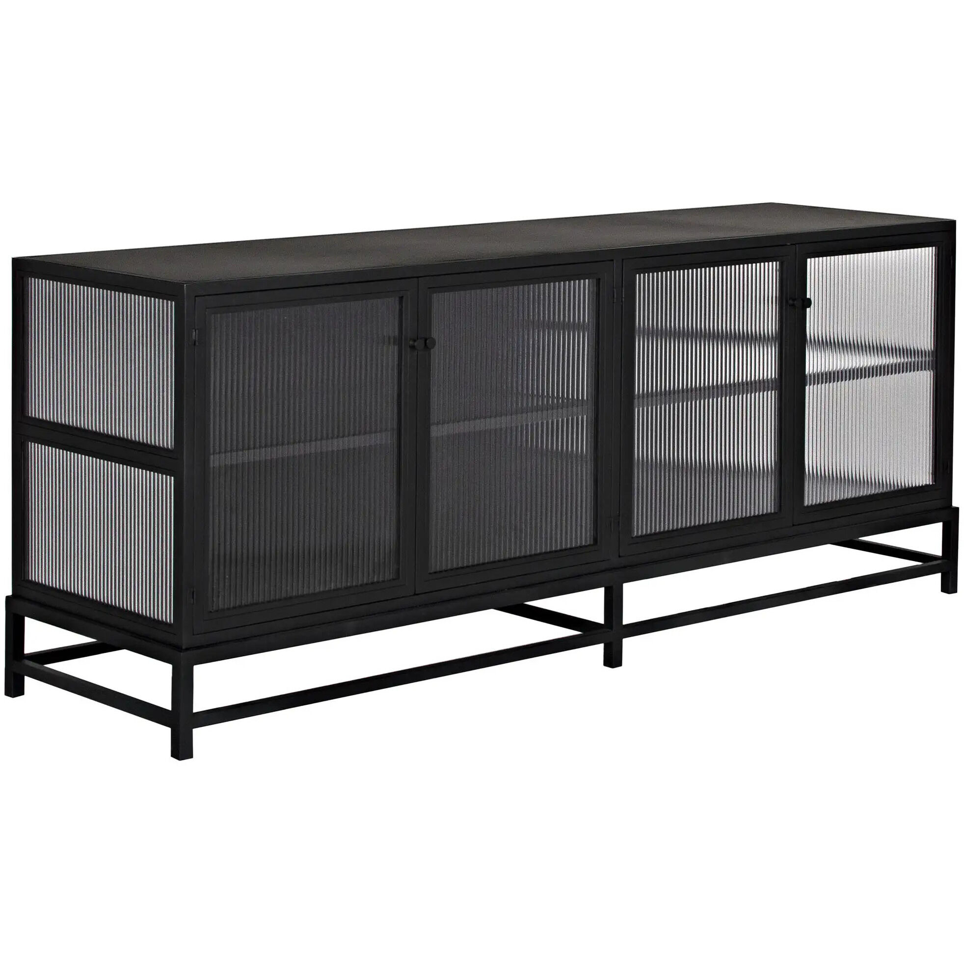 Chandler 74.5 X 20 inch Matte Black Sideboard, 4 Door