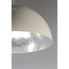 Hemisphere LED 14 inch Gloss White and Aluminum Single Pendant Ceiling Light