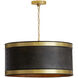 Barrow 4 Light 24 inch Galvanized Black and True Brass Pendant Ceiling Light